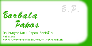 borbala papos business card
